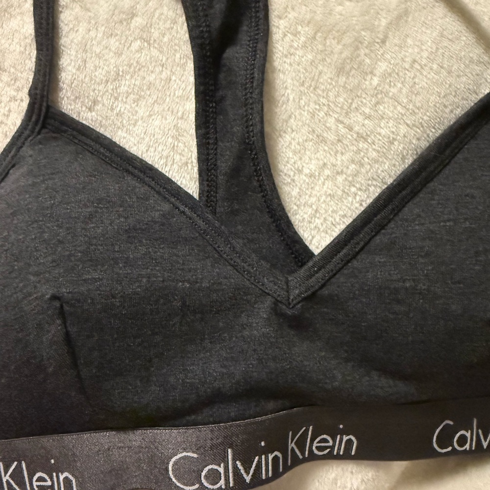 Calvin Klein Racerback Cotton-Blend Bralette